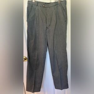 Vtg  Bugle Boy Pants Grey Black Striped Career Pants Sz 30L